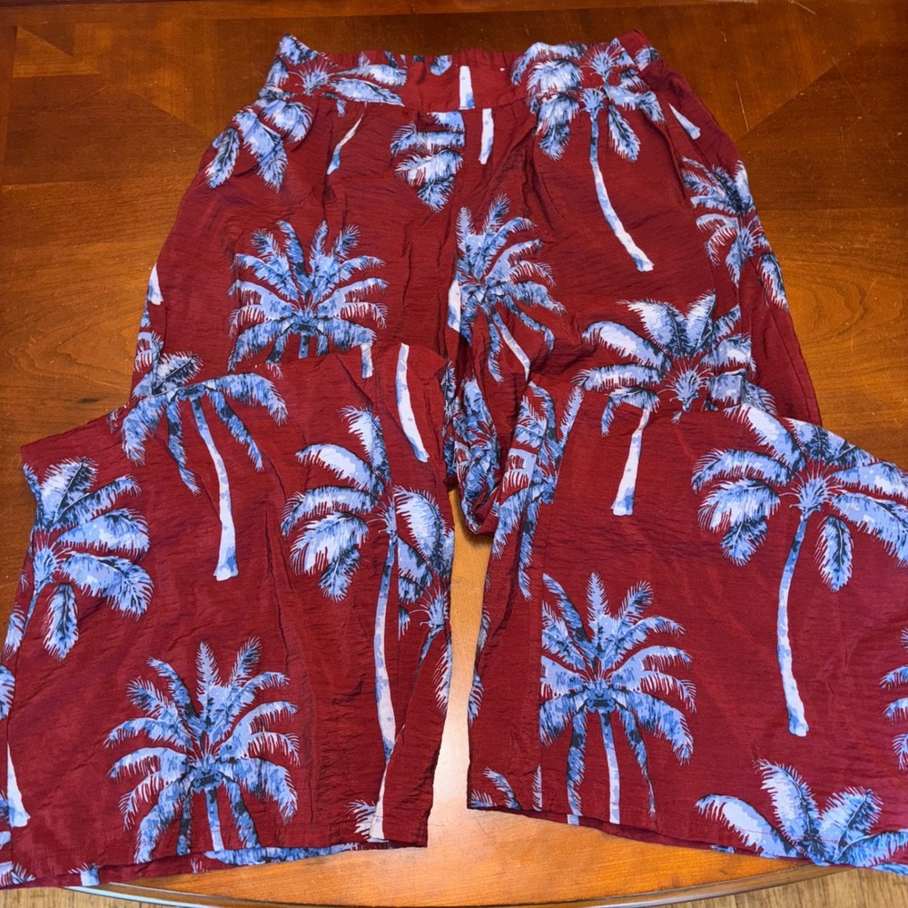 Peace Love World | Womens SP | Pull On Wide Leg Pants | Palm Tree Print